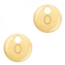 Metal charm 10mm Initial O Gold